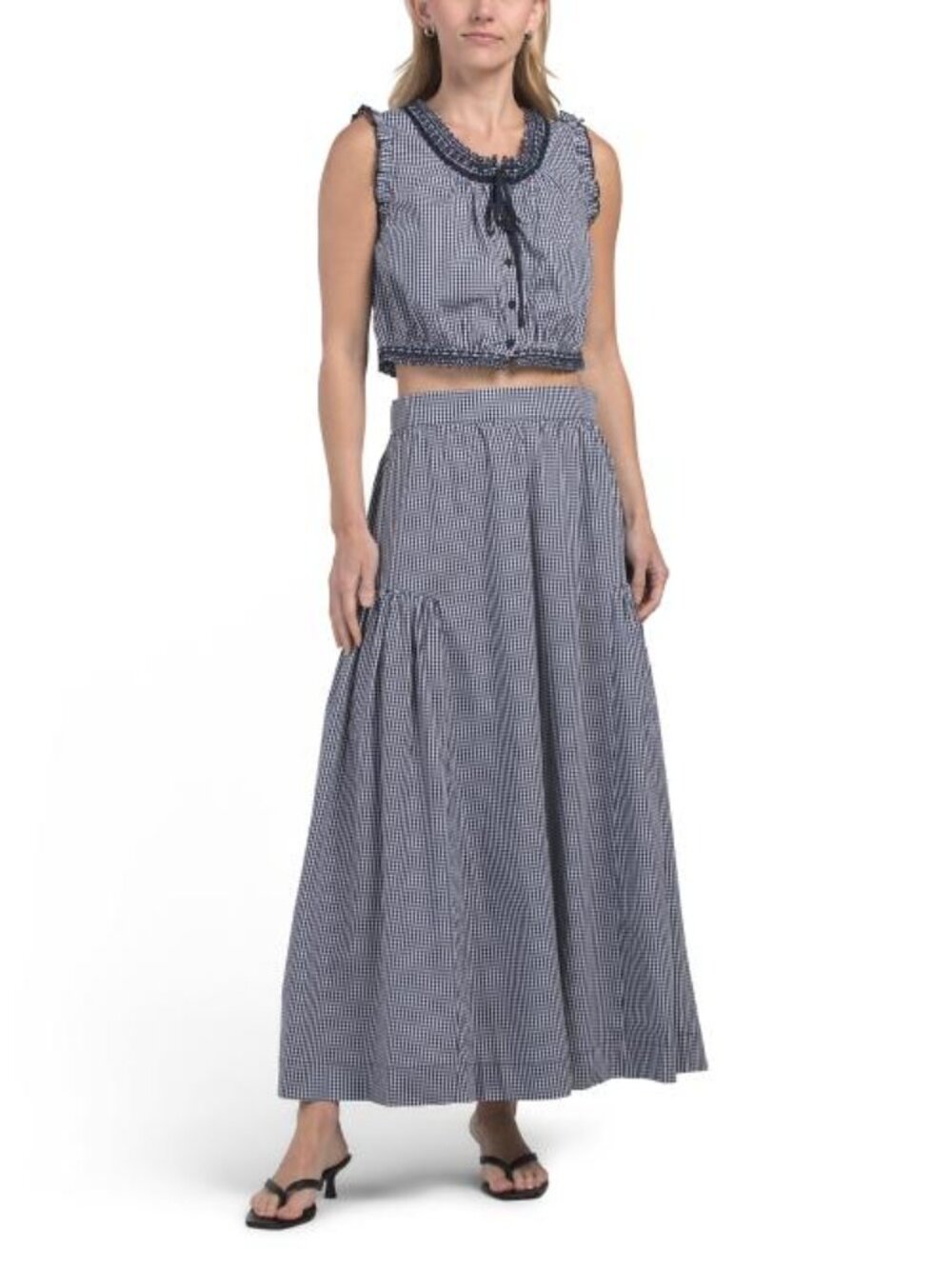 CAROLINE CONSTAS 2pc Gingham Skirt Set